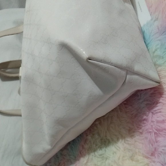 FLASH SALE! Auth Gucci GG Imprime White Supreme Large Tote W Cards - Picture 9 of 15